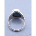 Chevalière ovale pour Homme en Turquoise avec pyrite taille 68 Bagues pierres naturelles PAC44.8