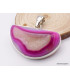 Pendentif druze d'agate naturelle teinté rose Pendentifs pierres naturelles XV124