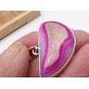 Pendentif druze d'agate naturelle teinté rose Pendentifs pierres naturelles XV124