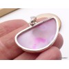 Pendentif druze d'agate naturelle teinté rose Pendentifs pierres naturelles XV124