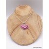 Pendentif druze d'agate naturelle teinté rose Pendentifs pierres naturelles XV124
