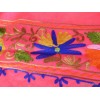 Châle pour femme rose Fuschia brodé fils Pashminas laine et broderies LJ35
