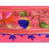 Châle pour femme rose Fuschia brodé fils Pashminas laine et broderies LJ35