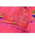 Châle pour femme rose Fuschia brodé fils Pashminas laine et broderies LJ35