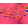 Châle pour femme rose Fuschia brodé fils Pashminas laine et broderies LJ35
