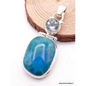 Pendentif argent Opaline Topaze bleue Pendentifs pierres naturelles JEW22.2