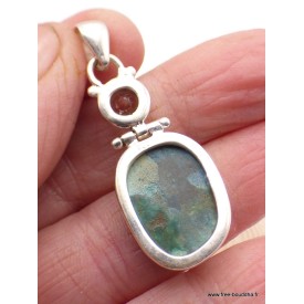 Pendentif argent Opaline Topaze bleue