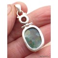 Pendentif argent Opaline Topaze bleue Pendentifs pierres naturelles JEW22.2