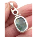 Pendentif argent Opaline Topaze bleue - Pendentifs pierres naturelles