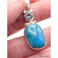 Pendentif argent Opaline Topaze bleue Pendentifs pierres naturelles JEW22.2