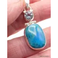 Pendentif argent Opaline Topaze bleue - Pendentifs pierres naturelles