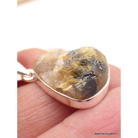 Pendentif en Quartz Rutile doré brut forme goutte Pendentifs pierres naturelles XV50.3