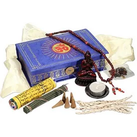Coffret pour débutant Autel bouddhiste - Encens tibétains, accessoires