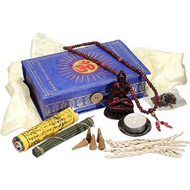 Coffret pour débutant Autel bouddhiste - Encens tibétains, accessoires