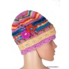Bonnet népalais laine jaune rose doublé polaire Gants , bonnets népalais BON7