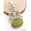 Pendentif argent Gaspéite et Péridot Pendentifs pierres naturelles JEW16.2