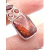Pendentif argent Ammolite et grenats facettés Pendentifs pierres naturelles JEW3.5