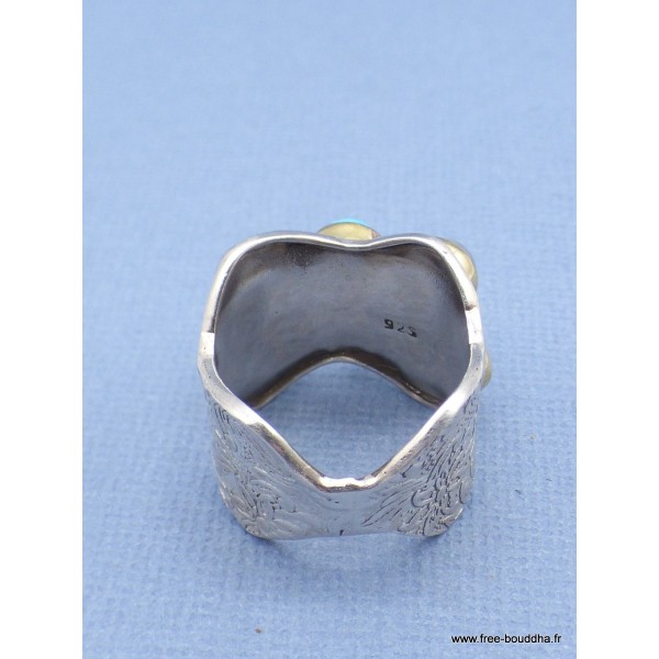 Bague Pierre de lune Turquoise taille 53 Bagues pierres naturelles jew13