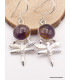 Boucles d'oreilles Cacochynite super seven Libellules Boucles d'oreilles en pierres XV127.11