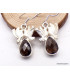Boucles d'oreilles Quartz fumé facetté Tourterelles Boucles d'oreilles en pierres XV127.14