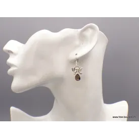 Boucles d'oreilles Quartz fumé facetté Tourterelles - Boucles d'oreilles en pierres naturelles