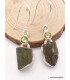 Boucles d'oreilles Moldavite brute et péridot Boucles d'oreilles en pierres XV127.20