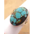 Bague Turquoise du Tibet deux anneaux taille 59 - Bagues pierres naturelles