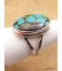 Bague Turquoise du Tibet deux anneaux taille 59 Bagues pierres naturelles XV128.4