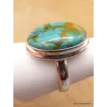 Bague Turquoise du Tibet nuances marron Taille 60 - Bagues pierres naturelles