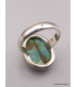 Bague Turquoise du Tibet nuances marron Taille 60 Bagues pierres naturelles XV128.5