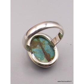 Bague Turquoise du Tibet nuances marron Taille 60 Bagues pierres naturelles XV128.5