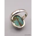 Bague Turquoise du Tibet nuances marron Taille 60 - Bagues pierres naturelles