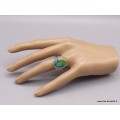 Bague Turquoise du Tibet nuances marron Taille 60 Bagues pierres naturelles XV128.5