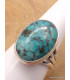 Bague Turquoise du Tibet trois anneaux Taille 62 Bagues pierres naturelles XV128.6