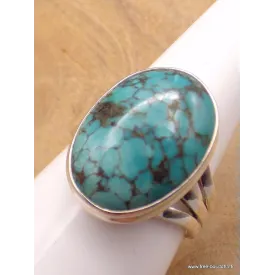 Bague Turquoise du Tibet trois anneaux Taille 62 - Bagues pierres naturelles