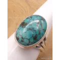 Bague Turquoise du Tibet trois anneaux Taille 62 - Bagues pierres naturelles