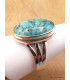 Bague Turquoise du Tibet trois anneaux Taille 62 Bagues pierres naturelles XV128.6