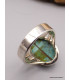 Bague Turquoise du Tibet trois anneaux Taille 62 Bagues pierres naturelles XV128.6