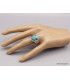 Bague Turquoise du Tibet trois anneaux Taille 62 Bagues pierres naturelles XV128.6