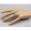 Bague Turquoise du Tibet trois anneaux Taille 62 Bagues pierres naturelles XV128.6