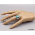 Bague Turquoise du Tibet trois anneaux Taille 62 - Bagues pierres naturelles