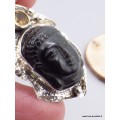 Pendentif Bouddha sculpté en Obsidienne oeil céleste Pendentifs pierres naturelles jew9.6