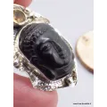 Pendentif Bouddha sculpté en Obsidienne oeil céleste - Pendentifs pierres naturelles