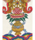 Tenture tibétaine écrue signes de bon augure Tentures tibétaines Bouddha TTCE2