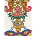 Tenture bouddhiste écru Signes Auspicieux 52 x 82 cm - Tentures bouddhistes