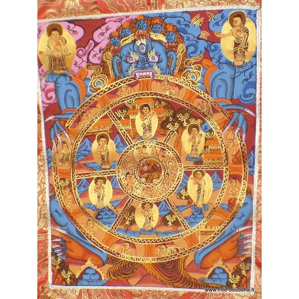 Tangka tibétain Mahakala protecteur du Dharma Tentures tibétaines Bouddha TANMH1