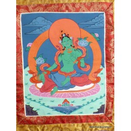 Tangka Tibétaine Tara Verte 44 x 73 cm (thangka) Tangkas tibétains TANkTV1