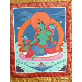 Tangka Tibétaine Tara Verte 44 x 73 cm (thangka) Tangkas tibétains TANkTV1