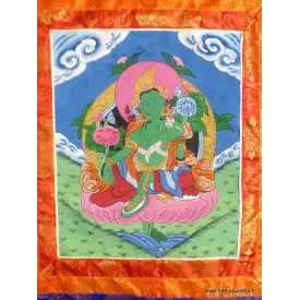 Tangka tibétain peinture Tara Verte DEFAUT - Thangkas tibétains