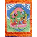 Tangka tibétain peinture Tara Verte DEFAUT - Thangkas tibétains